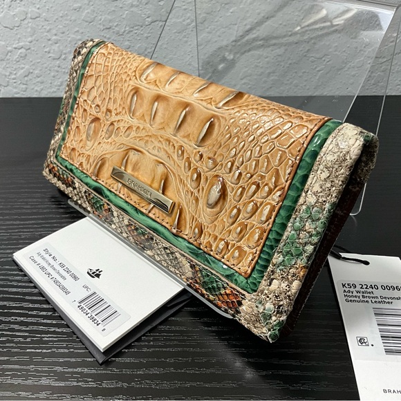 Brahmin Ady HONEY BROWN DEVONSHIRE Slim Wallet MIXED LEATHERS - Picture 5 of 8